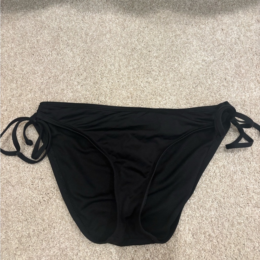 Classic Black Bikini Bottom with Adjustable Ties